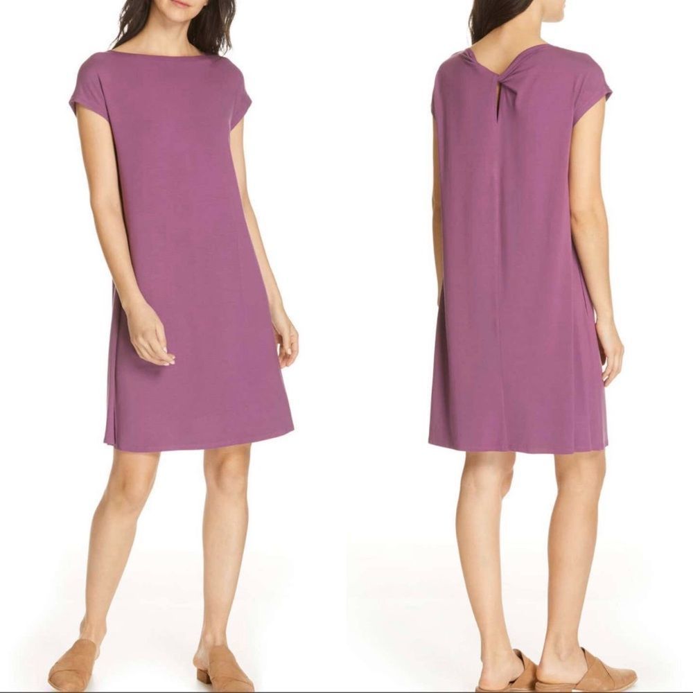 Eileen Fisher XS cap sleeve viscose jersey dress